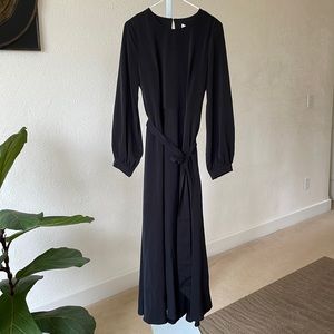 Anonyme designers silky front slit sheath dress